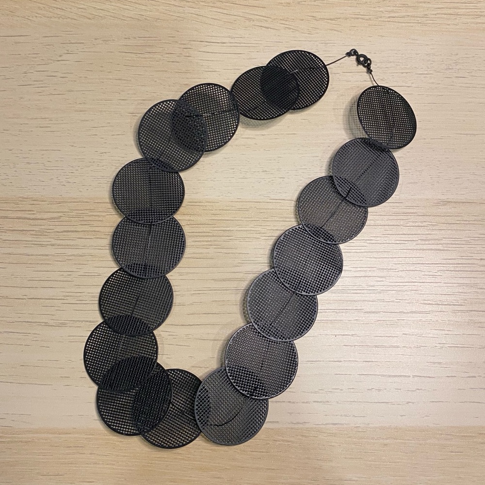 COS Black Mesh Disc Necklace